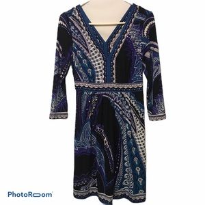 Eco New York Dress, Blues, Black & White Small